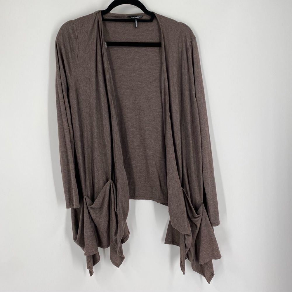 Daisy Fuentes Women’s Open Waterfall Front Lightweight Cardigan size L